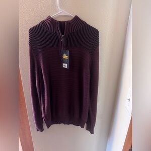Rock & Republic Men's Dark Burgundy  Half Zip Sweate